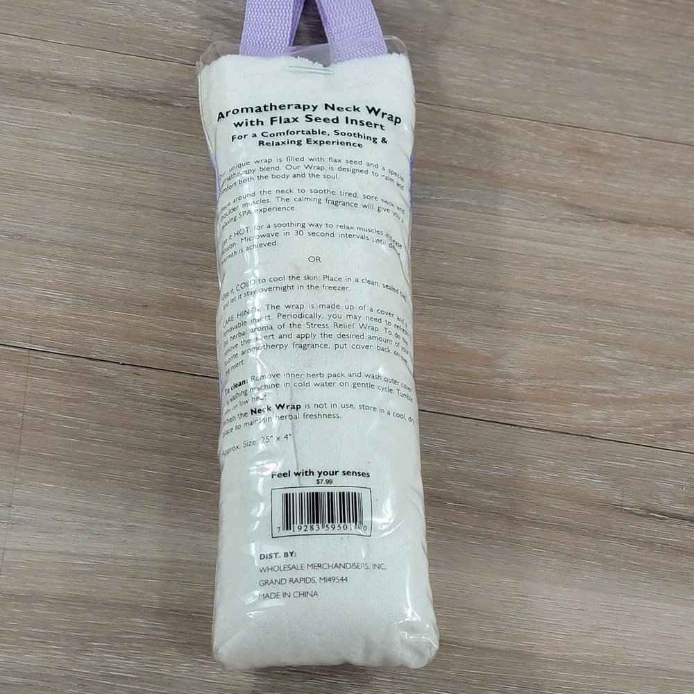 Five Senses Lavender Chamomile Aromatherapy Neck Wrap Flax Seed Hot Cold Therapy